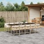 Garten-Essgruppe 11-teilig mit Kissen aus synthetischem Rattan in Beige. | Foro24|Onlineshop| Casa, Jardín y Más Foro24.es