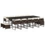 Garden dining set with 15-piece synthetic rattan brown cushions. | Foro24|Onlineshop| Casa, Jardín y Más Foro24.es