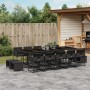 Garten-Essgruppe mit 15-teiligen Kissen aus schwarzem synthetischem Rattan. | Foro24|Onlineshop| Casa, Jardín y Más Foro24.es