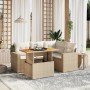 Gartensofa-Set mit 5-teiligen Kissen aus synthetischem Rattan in Beige. von , Gartensets - Ref: Foro24-3271296, Preis: 493,83...