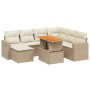 Garden sofa set with beige cushions, 8 pieces, PE rattan. by , Garden sets - Ref: Foro24-3271429, Price: 630,94 €, Discount: %