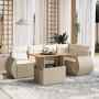 Gartensofa-Set mit 6-teiligen Kissen aus synthetischem Rattan in Beige. | Foro24|Onlineshop| Casa, Jardín y Más Foro24.es