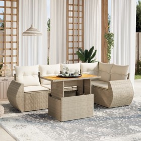 Gartensofa-Set mit 6-teiligen Kissen aus