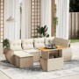 Gartensofagarnitur 7-teilig mit Kissen aus synthetischem Rattan in Beige. | Foro24|Onlineshop| Casa, Jardín y Más Foro24.es