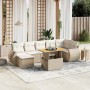 Garden sofa set with beige cushions, 8 pieces, PE rattan. | Foro24|Onlineshop| Casa, Jardín y Más Foro24.es