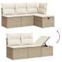 Gartensofagarnitur 9-teilig mit Kissen aus synthetischem Rattan in Beige. von , Gartensets - Ref: Foro24-3275515, Preis: 749,...