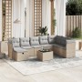 Garden sofa set with beige mixed cushions, 9 pieces, PE rattan. by , Garden sets - Ref: Foro24-3263285, Price: 577,22 €, Disc...