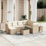 Garden sofa set with beige cushions, 8 pieces, PE rattan. by , Garden sets - Ref: Foro24-3263224, Price: 597,40 €, Discount: %