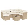 Garden sofa set with beige cushions, 8 pieces, PE rattan. by , Garden sets - Ref: Foro24-3263224, Price: 597,40 €, Discount: %