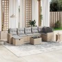 Garden sofa set with beige mixed cushions, 8 pieces, PE rattan. | Foro24|Onlineshop| Casa, Jardín y Más Foro24.es