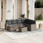 Gartensofa-Set, 8-teilig, mit grauen Kissen aus synthetischem Rattan | Foro24|Onlineshop| Casa, Jardín y Más Foro24.es