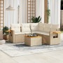 Gartensofa-Set mit 6-teiligen Kissen aus synthetischem Rattan in Beige. | Foro24|Onlineshop| Casa, Jardín y Más Foro24.es