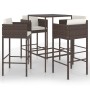 5-piece garden bar set with brown synthetic rattan cushions by vidaXL, Garden sets - Ref: Foro24-3094789, Price: 379,69 €, Di...