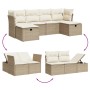 Garden sofa set with 6-piece synthetic rattan beige cushions | Foro24|Onlineshop| Casa, Jardín y Más Foro24.es