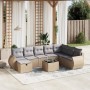 Garden sofa set with beige mixed cushions, 9 pieces, PE rattan. | Foro24|Onlineshop| Casa, Jardín y Más Foro24.es