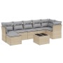 Garden sofa set with beige mixed cushions, 8 pieces, PE rattan. | Foro24|Onlineshop| Casa, Jardín y Más Foro24.es