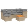 Garden sofa set with beige mixed cushions, 7 pieces, PE rattan. | Foro24|Onlineshop| Casa, Jardín y Más Foro24.es