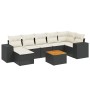 8-teiliges Gartensofa-Set mit schwarzen Polstern aus synthetischem Rattan. | Foro24|Onlineshop| Casa, Jardín y Más Foro24.es