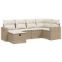 Garden sofa set with 6-piece synthetic rattan beige cushions by , Garden sets - Ref: Foro24-3263484, Price: 519,36 €, Discoun...