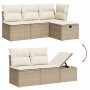 Gartensofa-Set mit 6-teiligen Kissen aus synthetischem Rattan in Beige. von , Gartensets - Ref: Foro24-3263484, Preis: 519,36...