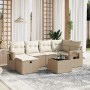 Set sofás de jardín 7 piezas y cojines ratán sintético beige de , Conjuntos de jardín - Ref: Foro24-3263804, Precio: 602,47 €...