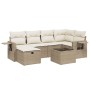 Set sofás de jardín 7 piezas y cojines ratán sintético beige de , Conjuntos de jardín - Ref: Foro24-3263804, Precio: 602,47 €...