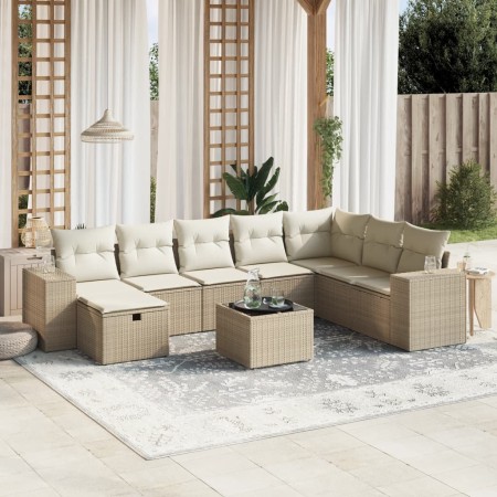 9-piece garden sofa set with beige synthetic rattan cushions | Foro24|Onlineshop| Casa, Jardín y Más Foro24.es