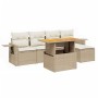 Gartensofa-Set mit 6-teiligen Kissen aus synthetischem Rattan in Beige. von , Gartensets - Ref: Foro24-3271730, Preis: 490,58...