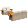 Gartensofa-Set mit 6-teiligen Kissen aus synthetischem Rattan in Beige. | Foro24|Onlineshop| Casa, Jardín y Más Foro24.es