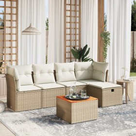 Gartensofa-Set mit 6-teiligen Kissen aus