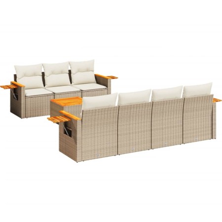 Garden sofa set with beige cushions, 8 pieces, PE rattan. | Foro24|Onlineshop| Casa, Jardín y Más Foro24.es