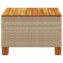 Synthetic rattan garden table with acacia wood in beige, measuring 55x55x36 cm. by , Garden tables - Ref: Foro24-365910, Pric...