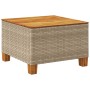 Mesa de jardín ratán sintético madera acacia beige 55x55x36 cm de , Mesas de jardín - Ref: Foro24-365910, Precio: 61,18 €, De...