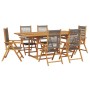 7-piece garden dining set made of polypropylene and solid gray wood. | Foro24|Onlineshop| Casa, Jardín y Más Foro24.es