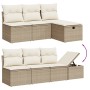 Gartensofa-Set und Kissen, 8-teilig, aus synthetischem Rattan in Beige. von , Gartensets - Ref: Foro24-3274828, Preis: 658,02...