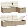 Gartensofa-Set und Kissen, 8-teilig, aus synthetischem Rattan in Beige. von , Gartensets - Ref: Foro24-3274998, Preis: 664,29...