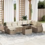 Gartensofagarnitur 9-teilig mit Kissen aus synthetischem Rattan in Beige. | Foro24|Onlineshop| Casa, Jardín y Más Foro24.es