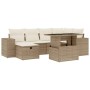 Set sofás de jardín 7 piezas y cojines ratán sintético beige de , Conjuntos de jardín - Ref: Foro24-3275298, Precio: 668,89 €...