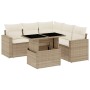 Garden sofa set with 6-piece synthetic rattan beige cushions by , Garden sets - Ref: Foro24-3267268, Price: 565,76 €, Discoun...