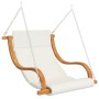 Swing chair with cream cushion curved wood teak finish by vidaXL, Garden rockers - Ref: Foro24-313941, Price: 198,99 €, Disco...