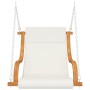 Swing chair with cream cushion curved wood teak finish by vidaXL, Garden rockers - Ref: Foro24-313941, Price: 198,99 €, Disco...