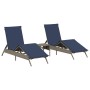 Sun loungers with small table, 2 units, synthetic gray rattan | Foro24|Onlineshop| Casa, Jardín y Más Foro24.es