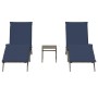 Sun loungers with small table, 2 units, synthetic gray rattan | Foro24|Onlineshop| Casa, Jardín y Más Foro24.es