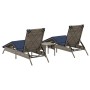 Sun loungers with small table, 2 units, synthetic gray rattan | Foro24|Onlineshop| Casa, Jardín y Más Foro24.es