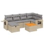 Gartensofa-Set mit beige gemischten Kissen, 7-teilig, aus PE-Rattan. von , Gartensets - Ref: Foro24-3264951, Preis: 475,25 €,...