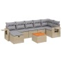 Garden sofa set with beige mixed cushions, 8 pieces, PE rattan. by , Garden sets - Ref: Foro24-3264958, Price: 541,51 €, Disc...