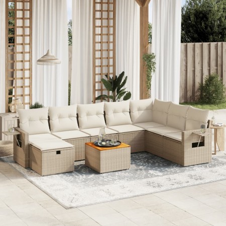 9-piece garden sofa set with beige synthetic rattan cushions by , Garden sets - Ref: Foro24-3264985, Price: 725,73 €, Discoun...