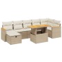 Garden sofa set with beige cushions, 8 pieces, PE rattan. by , Garden sets - Ref: Foro24-3276047, Price: 650,82 €, Discount: %