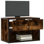 TV stand made of smoked oak wood and metal, measuring 60x31x39.5 cm. | Foro24|Onlineshop| Casa, Jardín y Más Foro24.es