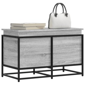 Storage box with Sonoma grey wood lid 80x40x51.5